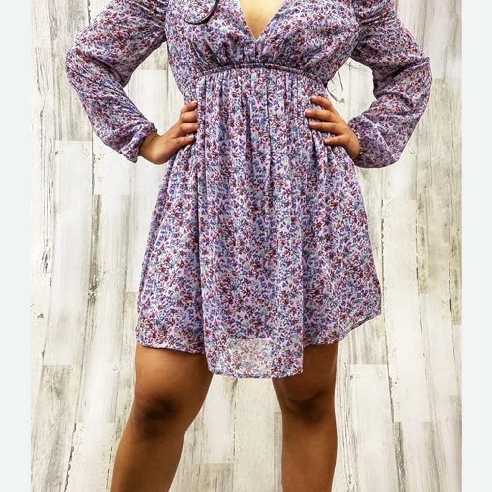 Wild Fable Purple Floral Long Sleeve Dress